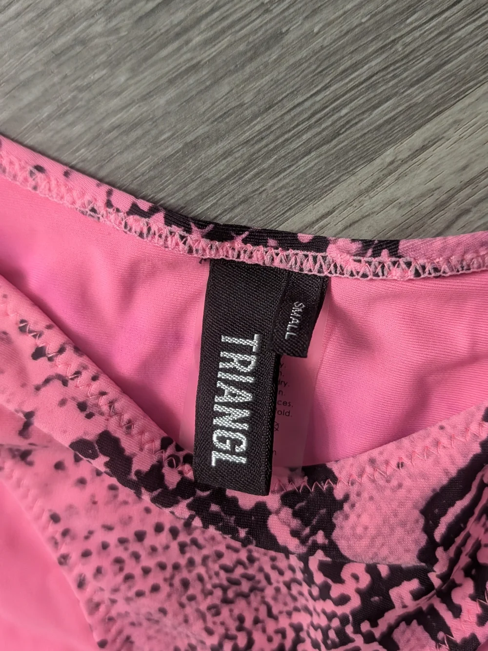 triangl swimwear Pink Snake-Print One-Shoulder Bikini